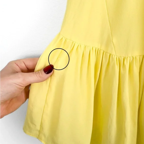 NWT Cinq à Sept Janet Silk Ruffle Peplum Racerback Top in Yellow Rose size XS - Picture 2 of 10